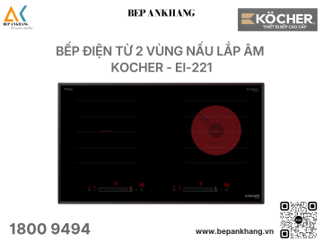  Bếp điện từ 2 vùng nấu Kocher EI-221 - Nhập Khẩu Malaysia